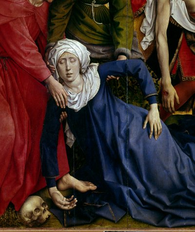 Descente de croix. Détail de la Vierge évanouie. Retable de Rogier Van Der Weyden (1400-1464) 1435. Madrid, Musée du Prado - Rogier van der Weyden