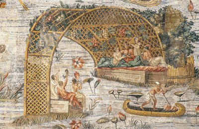 Banquet sous une pergola, (détail) - Roman