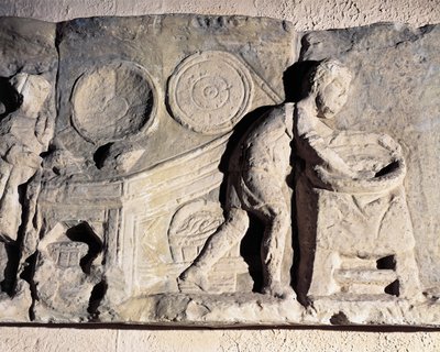 Bas-relief représentant la fabrication du pain, romain, IIe-IIIe siècle après J.-C. - Roman