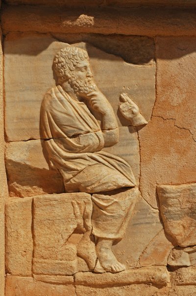 Bas-reliefs sur le proscenium du théâtre romain, Sabratha, Libye, 2ème siècle après J.-C. - Roman