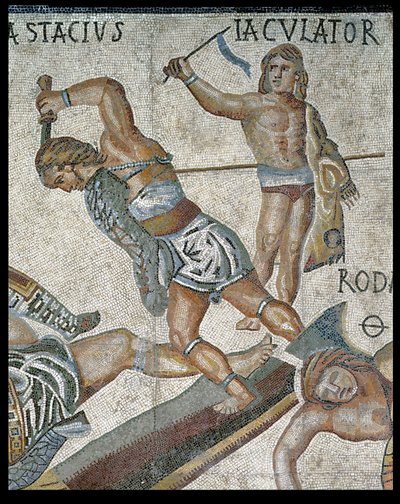 Bataille entre gladiateurs, détail d