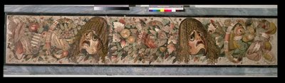 Panneau décoratif représentant des masques théâtraux, de la Maison du Faune, Pompéi (mosaïque) - Roman