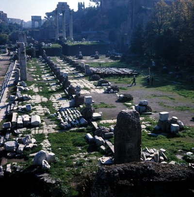 Emplacement où la Basilique Julia a été commencée par César vers 54 av. J.-C. et achevée par Auguste (Octavien) (63 av. J.-C. - 14) - Forum romain, Rome - Roman