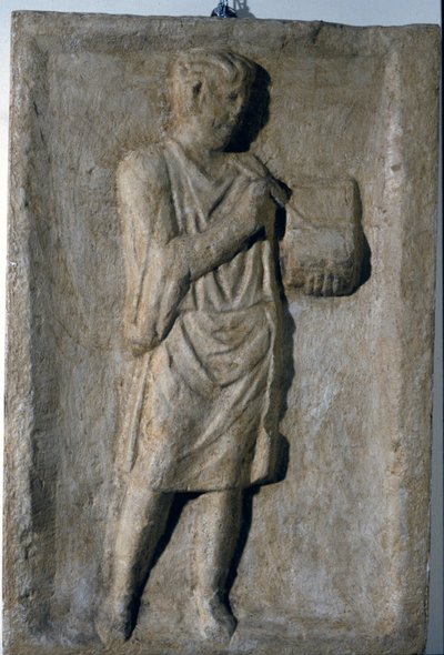 Bas-relief romain du 3ème siècle après J.-C. Un écrivain - Roman
