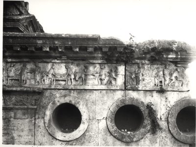 Relief de la frise représentant le processus de fabrication du pain, c.30 av. J.-C. (détail) - Roman