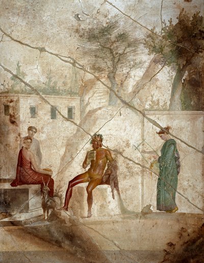 Art romain : Pan musicien avec des nymphes - Roman