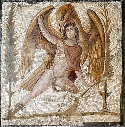 Art romain : Ganymède enlevé par un aigle. Mosaïque d