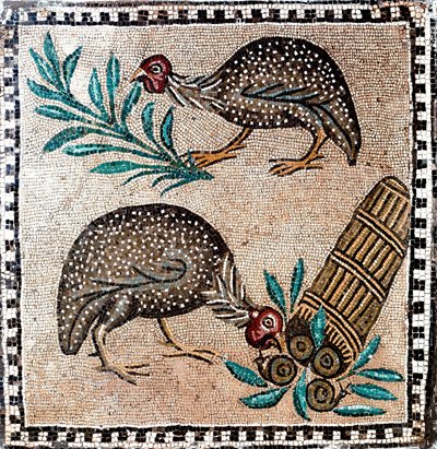 Mosaïque romaine représentant des pintades - Roman