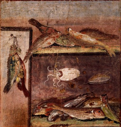 Art romain : nature morte avec poissons - Roman