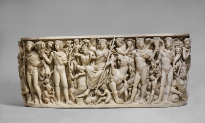 Sarcophage avec le Triomphe de Dionysos et les Saisons, c. 260-20 AD - Roman