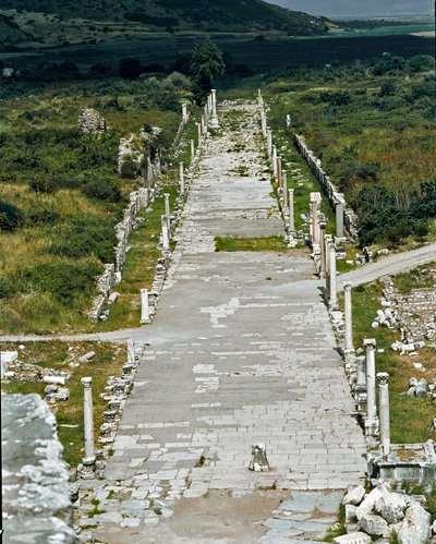 Vue de la Voie du Port (ou Voie Arcadienne) reliant le port au théâtre, 2e siècle - Roman