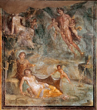 Mariage de Zéphyr et de la déesse Chloris (fresque, 45-79 après J.-C.) - Roman