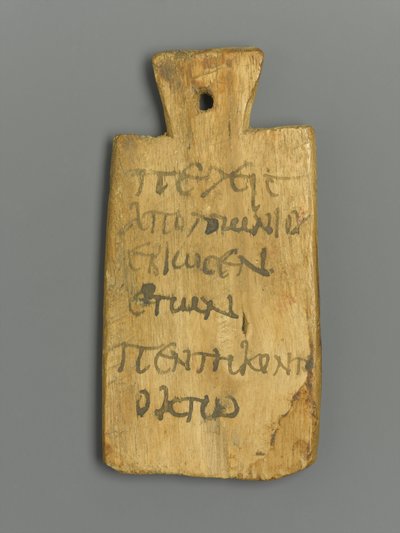 Étiquette de momie avec inscription grecque - Roman Period Egyptian