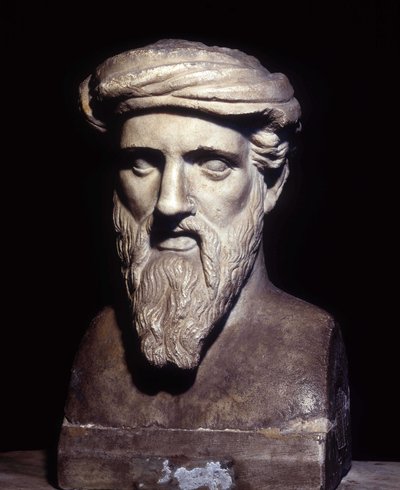 Buste de Pythagore (VIe siècle av. J.-C.), philosophe et mathématicien grec, Musei Capitolini, Rome. - Roman Roman
