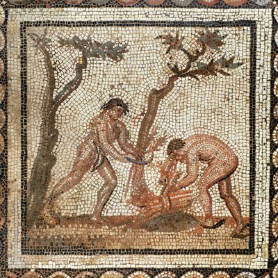 Collecte de bottes de paille (mosaïque) - Roman Roman