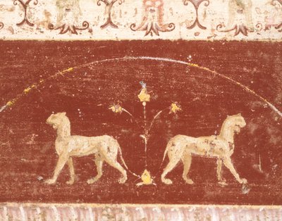 Décoration de fresque de la salle du Tablino, Maison de Marcus Lucretius Fronto, Pompéi, Campanie, Civilisation romaine - Roman Roman