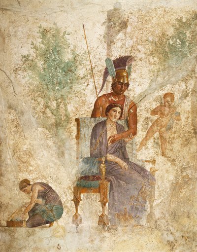 Fresque représentant Mars et Vénus avec l