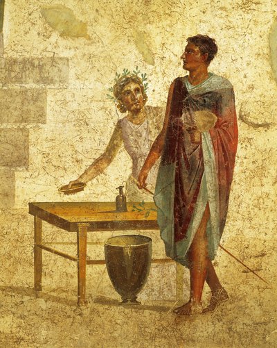 Fresque représentant Jason et Pélias de Pompéi - Roman Roman