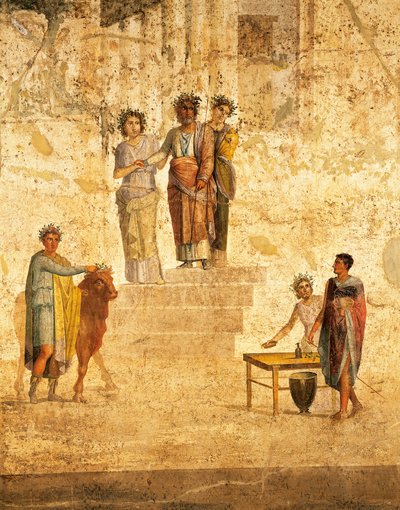 Fresque représentant Jason et Pelias de Pompéi - Roman Roman