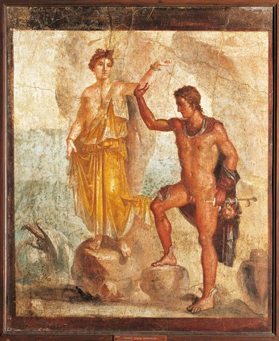 Italie, Campanie, Pompéi, Persée libérant Andromède de la Maison des Cinq Squelettes, fresque - Roman Roman