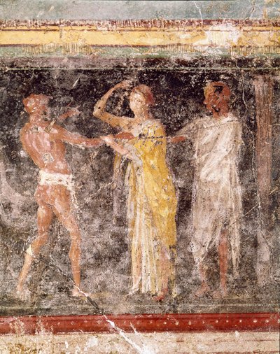 Art romain : scène de combat entre un homme et une femme (frise de la salle C, Villa Farnesina) - Roman Roman