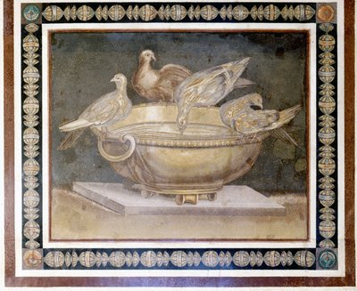 Mosaïque romaine représentant 4 colombes - Roman Roman