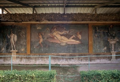 Vénus dans une coquille, fresque du péristyle de la Maison de Vénus dans une coquille, Pompéi (Liste du patrimoine mondial de l