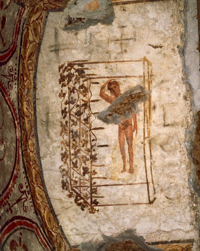 Jeunesse, treillis et vignes, 3e-5e siècle après J.-C. (fresque) - Roman Roman