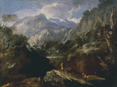 Paysage avec cascade - Roman School