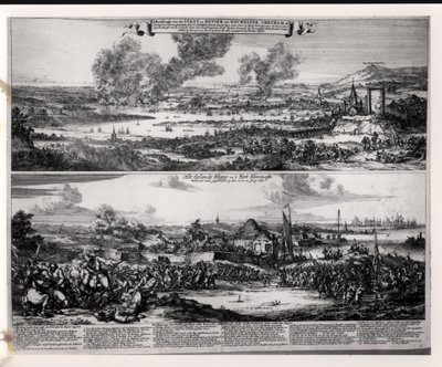 Attaque hollandaise sur la rivière Medway, 20 et 21 juin 1667, gravée par Nicolas Visscher - Romeyn de Hooghe