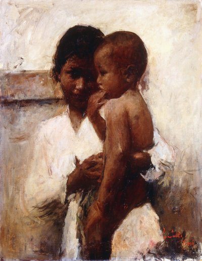 Affection, une Beauté Javanaise Tenant un Enfant - Romualdo Locatelli