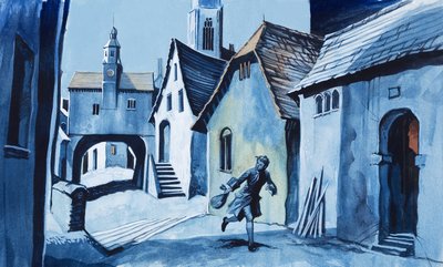 Garçon courant dans une ville - Ron Embleton