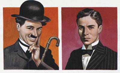 Charlie Chaplin, en costume, et tel qu