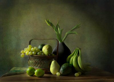 Nature morte aux verts luxuriants - Rong Wei
