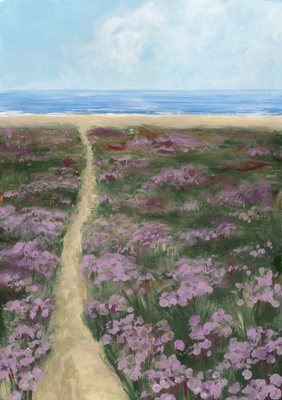 Le sentier de la plage aux fleurs violettes - Rosana Laiz Blursbyai