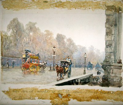 Grosvenor Place par un jour de pluie - Rose Maynard Barton