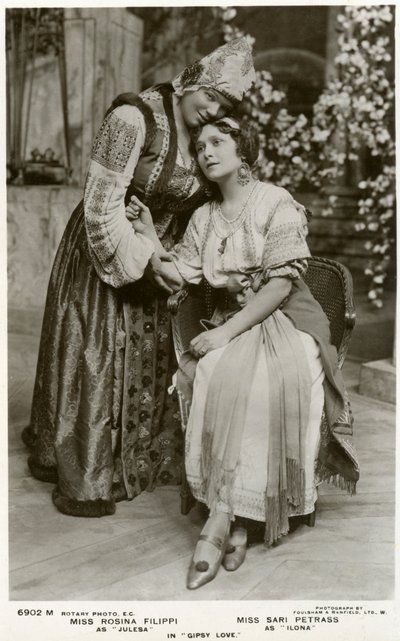Rosina Filippi et Sari Petrass, actrices, vers 1912 - Rotary Photo