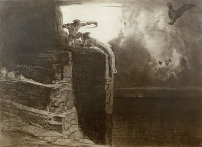 La libération de Prométhée (eau-forte) - Rudolf Jettmar