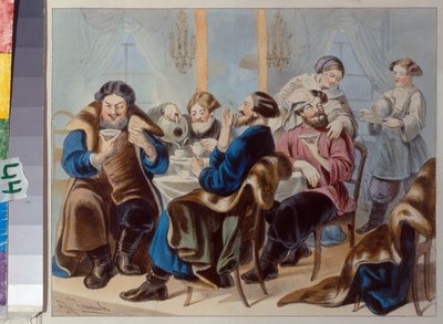 Thé et sucre. Boire du thé dans une taverne - Rudolf Kasimirovich Zhukovsky