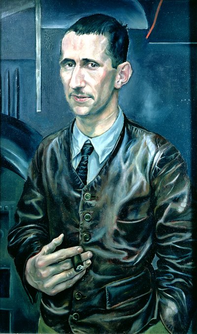 Bertolt Brecht (1898-1956) (huile sur toile) - Rudolf Schlichter