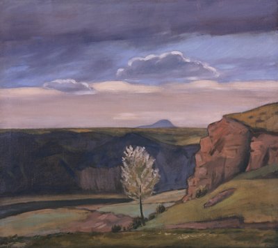 Vue de Žalov vers la montagne Říp - Rudolf Vejrych