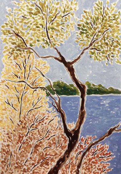 Paysage lacustre en automne - Rushati Chowdhury