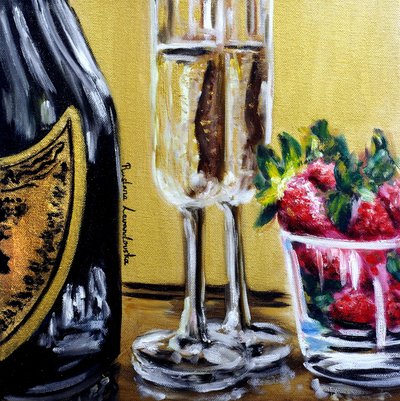 Champagne Wishes, 2025 (oil on canvas) - Ruslana Levandovska