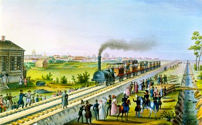 Ouverture de la première ligne de chemin de fer de Saint-Pétersbourg à Pavlovsk, Russie, années 1830 - Russian Master