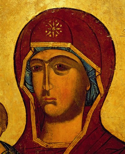 Icône représentant la tête de la Vierge, vers 1550 (détail) - Russian School