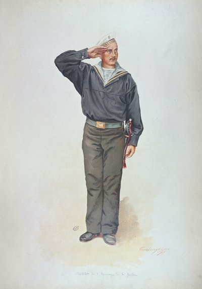 Marin russe en uniforme de la marine russe à la fin du XIXe siècle - Russian School
