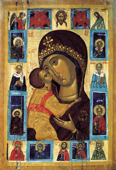 La Vierge Eleusa avec des saints choisis, début du XVIe siècle - Russian icon.