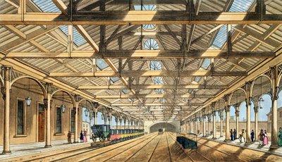 Nouvelle gare, Lime Street, entrée du tunnel et bureaux de réservation, de 