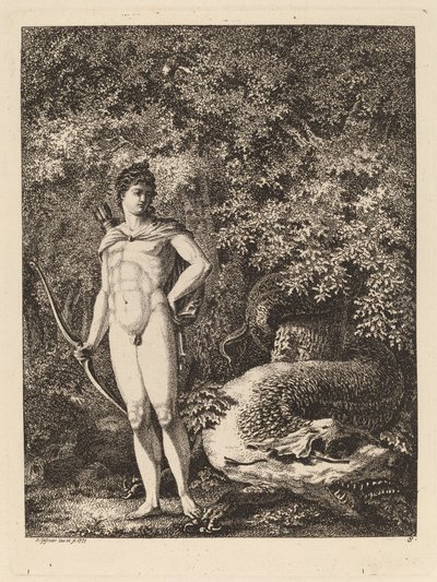Apollon avec un arc et un dragon, 1771 - Salomon Gessner