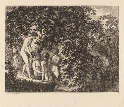 Fille portant un panier de fruits - Salomon Gessner
